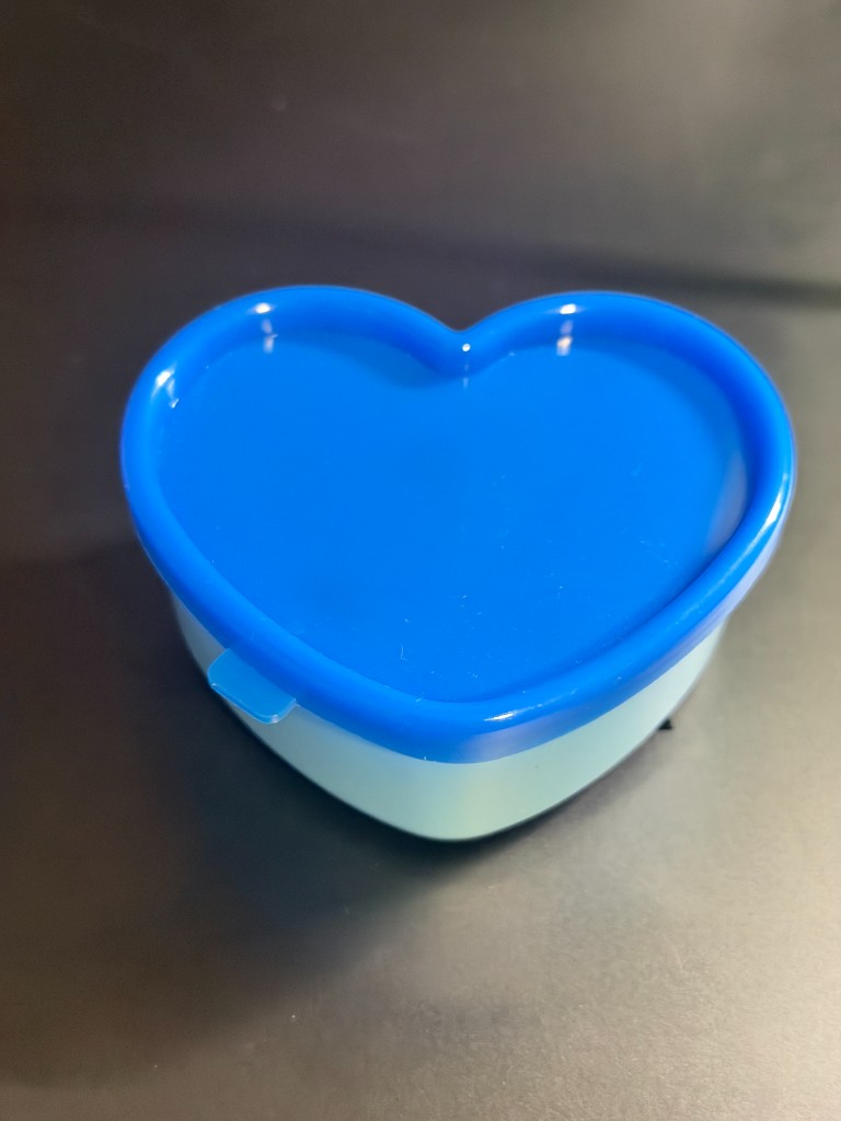 Blue Loved Jelly in a heart-shaped container