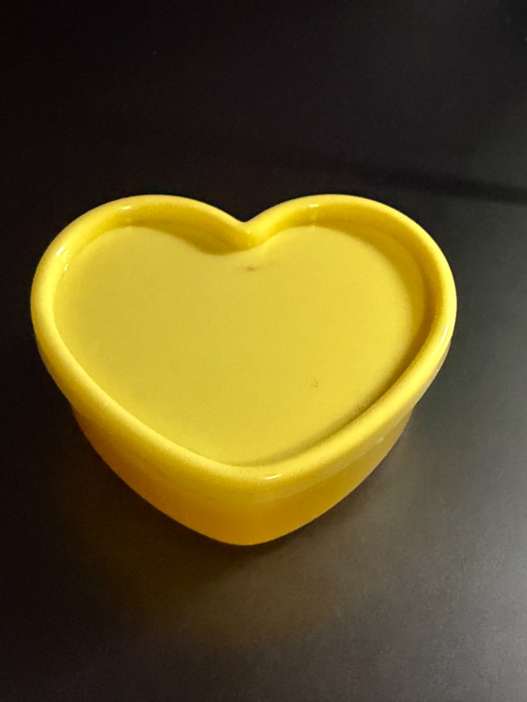 Yellow Loved Jelly in a heart-shaped container